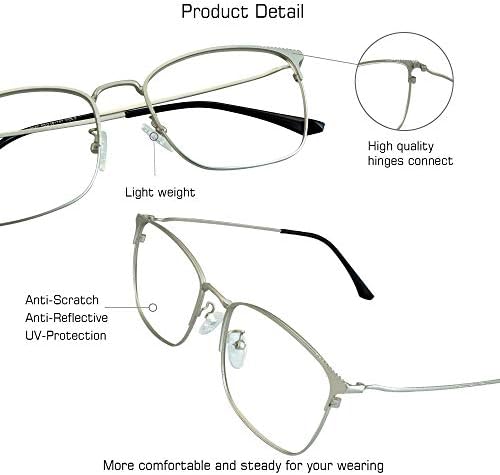 Очила VisionGlobal с блокиране на синя светлина за четене на компютър или игри, лещи със защита от отблясъци и UV 400 Помагат