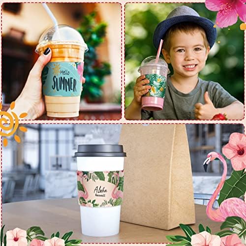 60 Парчета Хавайски Кафе на торбички С лед, Тропически Кафе Ръкави за лятната Ваканция Алоха, за Еднократна употреба Чаши