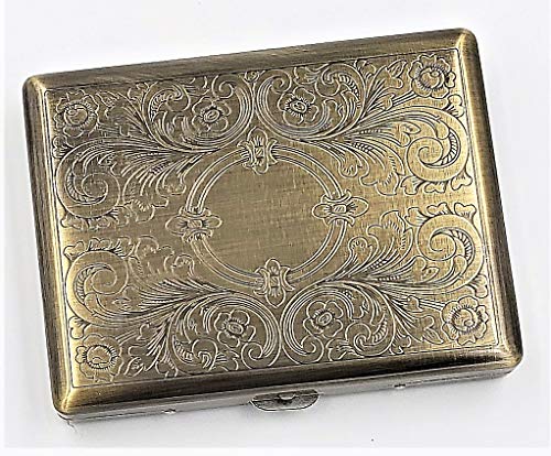 Ретро Портсигар във викториански стил, Метален държач за кредитни карти обикновен, кралския и 100-ти по размер,