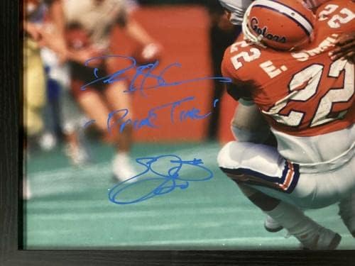 Emmitt Смит Подписа Снимка 16x20 Дион Сандърс в най-Гледаното Време Флорида С Автограф, В рамката на JSA - Снимки NFL