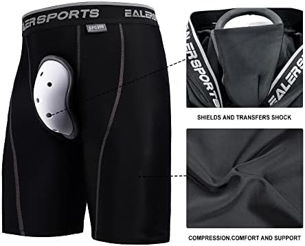 Компресия Хокей панталони EALER HCP със Спортна Чаша и вложки за Чорапи, Хокей Джоки за мъже или Момчета - Възрастни