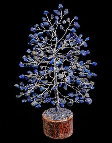 Дървото на Живота с Чакра от Лазурит - Дърво от Скъпоценни камъни ръчен труд за получаване на Положителна енергия, Кристално