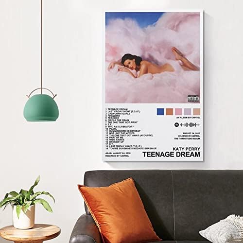 BMXRX Katy Perry – Teenage Мечта Платно Плакати Стенен Артистичен Интериор на Стаята Украса Спални Без рамка-style12x18 инча