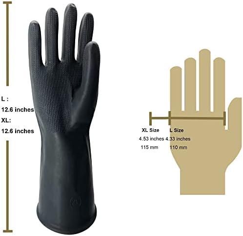 Гумени ръкавици ROYAKI за тежки условия на работа, Латексови ръкавици за почистване на L-XL Общо предназначение, Устойчиви