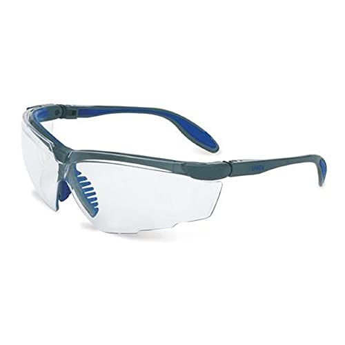 Защитни очила UVEX by Honeywell 763-S3500X Genesis X2 в рамките на сребро и тъмно сини цветове, прозрачни лещи, противотуманное