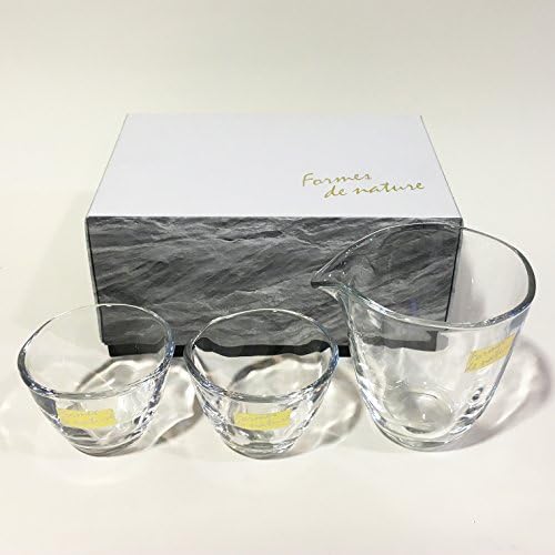 Подарък гарафа за студено саке ADERIA 5,4 грама (160 мл) и комплект от 2 чаши от по 3 грама (90 ml) Произведено в Япония