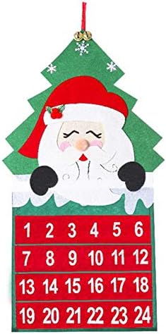 Календар за обратно броене Коледа с джобове за 24 дни countdown Коледа до Коледа, A