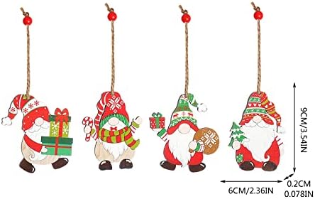 Втулка Топчета за Стенни Коледна Украса, Рисувана Дървена Безлични Кукла, Висулка във формата на Джудже, Необичайно