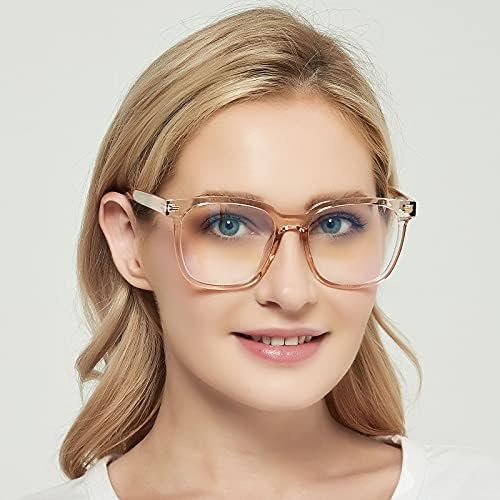 MACJERO Големи Очила с блокиране на синя светлина за Жените и Мъжете, За защита от пренапрежение на очите /Компютър / Четене / игри / телевизор / Телефон