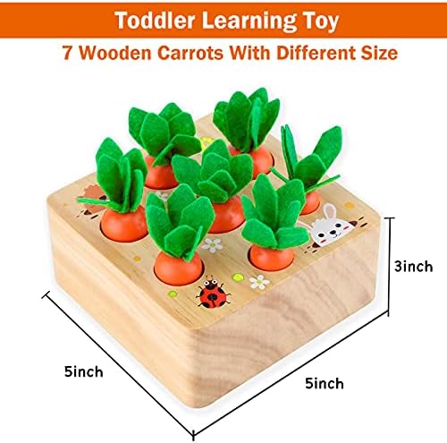 Дървени Играчки Монтесори за деца от 1-3 години, Игра в Заглавието Морковных играчки по форма и Размер, Детски Великденски