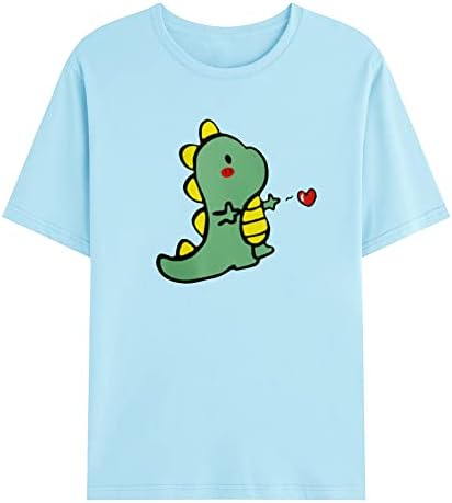 Ризи за Мъже, Сладка Тениска с Изображение на Динозаврите, Смешно Кръгъл Отвор, Меки плътно Прилепнали Тениски, Свободна Ежедневни Риза