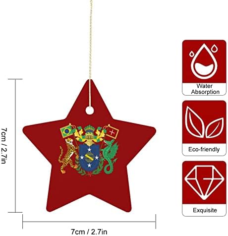 Герб Бразилия Керамични Сувенири Звезда Коледна Украса На Коледна Елха, Висящи Украшение Цветни Коледна Украса