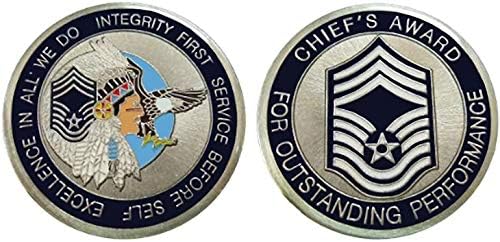 Обикновените Военно-въздушни сили - Главен майстор-сержант E9' Призовая монета / Покер с логото / Happy чип