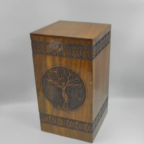 Класическото Изкуство Ръчна изработка, Дърво на Живота, една Урна за Кремация от Твърда дървесина, Кутия за Човешкия Пръст/Кутия