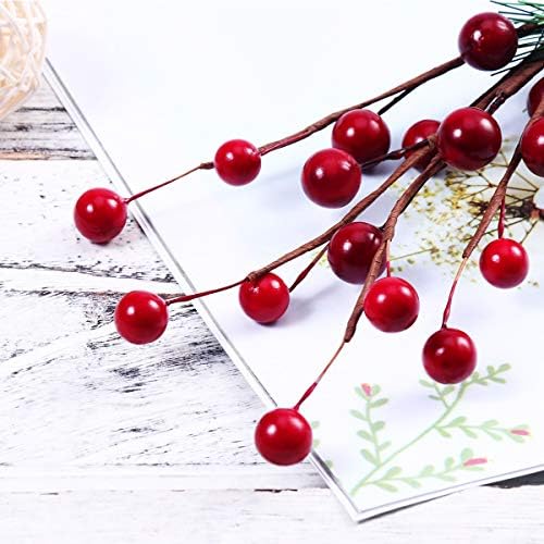 ULTNICE 10 бр. Коледна Елха Избира Холи Бери Занаят Изкуствена Червена Плодове Бор за Коледна Цветя Венци Празнични Украси