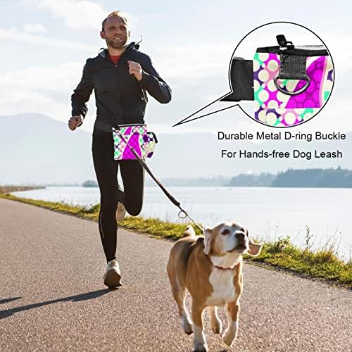 Цветна Поясная Чанта с Абстрактни Округлостью за Бягане с Кучето, Регулируем Поясная Bag-Държач за Телефон за Разходки, Тренировки,