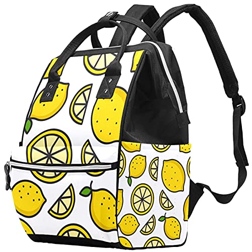 Чанти-Тоут за Памперси с Шарките на Цитрусови Плодове и Лимон, Раница за Майките, по-Голямата Голям Чанта за Памперси, Пътна