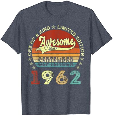 Страхотна Тениска от септември 1962 г. на 60-годишнината от ДеньРождения 60-Годишна Давност
