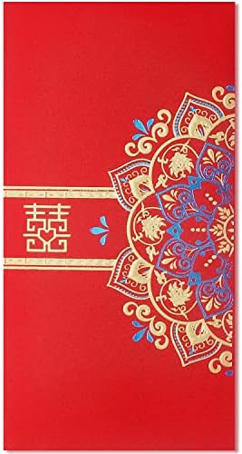 10 Бр. Сватбени Червени Пликове, Пликове за Късмет, Подаръци Парични Пликове, Пакети за Сватби, Китайски Традиционни