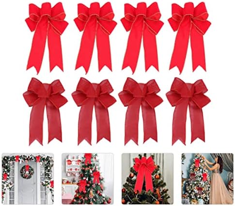 Украса на подарък TOYANDONA Красив Лък Ръчно изработени Украшения за Закачане на Вратовръзка Коледна Червена Бельо Лента Аксесоари