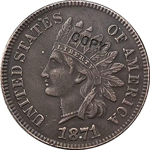 1871 Индийски Главата Центове Монета Копие На Копие На Декорации За Събиране На Подаръци