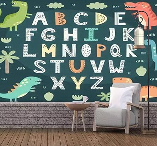 Ретро Забавен азбука с красиви динозаври, модул за Обучение плакат за деца, Холщовые Тапети, Самозалепващи Временни