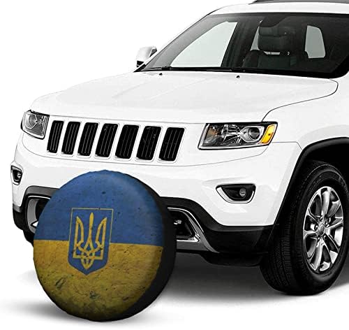 Ретро Чанта За Автомобилни Резервни гуми с Флага на Украйна, Универсален, Подходящ за Каравана, Автобус, Автомобил,