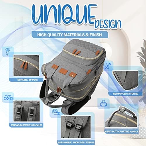Чанта за памперси Mowaysers с устройство за преобличане – Чанта-раница за преобличане на бебето – Мултифункционален