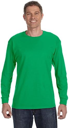 Вземете Плътен памук 5,3 унции. Тениска с дълъг ръкав, Голям размер, Ирландски зелен цвят