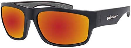Защитни слънчеви очила BOMBER Тигър в матово Черна рамка с Червени Огледални лещи, Защитни Слънчеви очила - TR103-RM