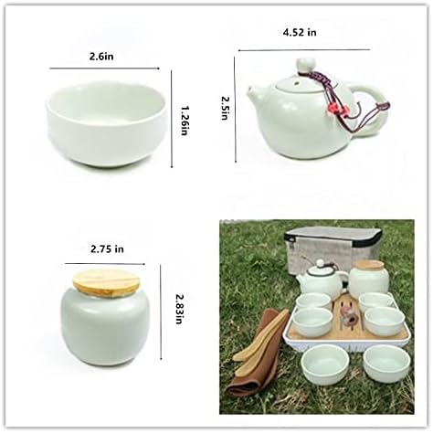 Чаени комплекти Teavel, китайски чай, чай кунг-фу, включително чаши, съдове, бутилки, скоби, с тавата, декорации,