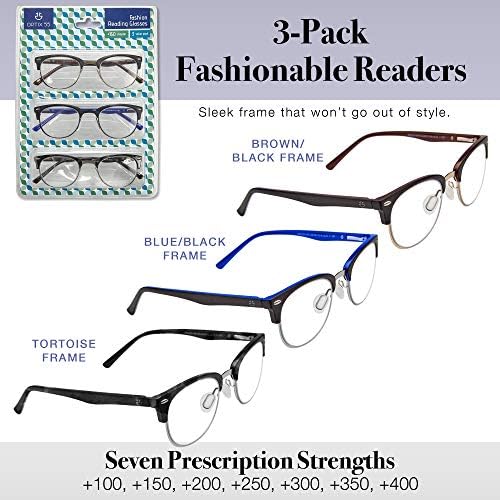 Очила за четене Оптикс 55 рецепта, 3 опаковки – Дизайнерски ридеры за мъже и жени