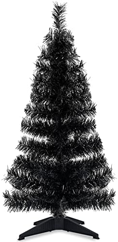 [Сигурността на Пожароустойчивост] TURNMEON 3 Фута Черно дърво коледна Украса, Коледна Оригиналната Пълна Сърма,