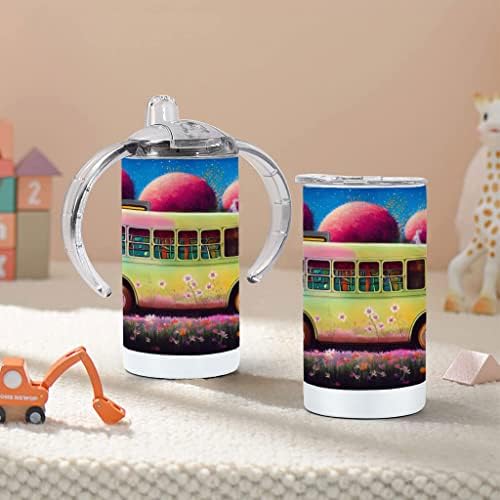 Sippy-Чаша За хипита в Туристически автобус - Графична Детска Sippy-Чаша Цветна Sippy-чаша