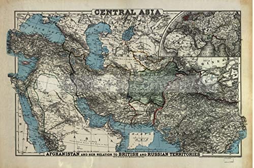Карта на INFINITE PHOTOS 1885| Централна Азия-Афганистан и отношението си към британските и руските територии|Су