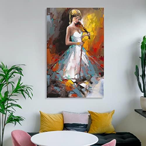 Артистични Щампи Анатолий Метлан Жена, която Свири на цигулка (6) годината на Реколтата Плакати, Стенни Художествени