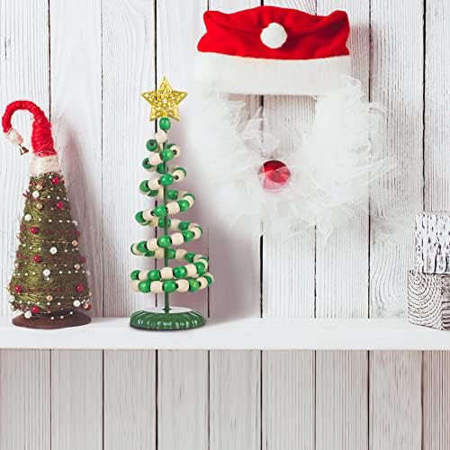 Настолен Мини Коледно Дърво Venniy, Украсена с Мъниста Коледно Дърво, Настолна Лампа с led Гирлянди за Дома