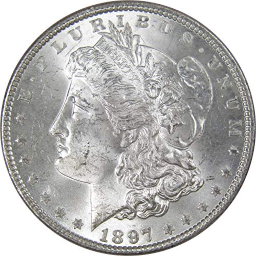 Са подбрани монета 1897 г. Morgan Dollar BU, не обращающийся Монетен двор на Щата 90% Сребро, 1 долар на САЩ
