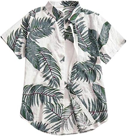 Мъжки хавайски Ризи ZNNE с къс ръкав, Летни Блузи с Принтом, Ежедневни Свободна Плажна Риза Aloha копчета