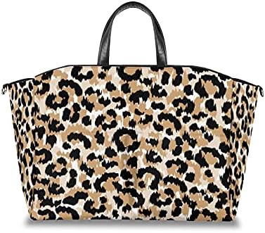 Чанта за Пелени с Леопардовым Принтом, чанта-Тоут с ремъци за количка, Голям Голям Чанта Органайзер за детска