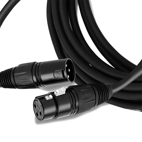 Корпоративна кабел XLR Male-XLR Female, високо-професионален 3-пинов XLR кабел, съвместим с микрофони Behringer XM8500, XM1800S, BA 85A или акустична система Eurolive, Europort PA. (10 фута)