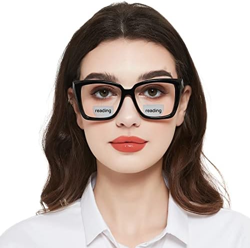WEMOOTANTS Бифокални Очила за Четене, за Жени, Мъже Квадратни Бифокални Очила С Блокиране на Синя Светлина За Четене