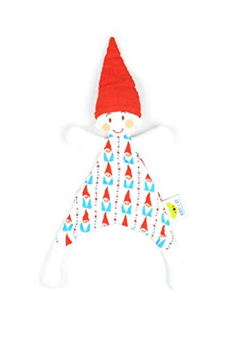 Комплект Oliver + от памук премиум клас- Sven The Gnome - Червено-синьо Джудже - Памучен играчка Snuggle Lovie - Мека неутрална
