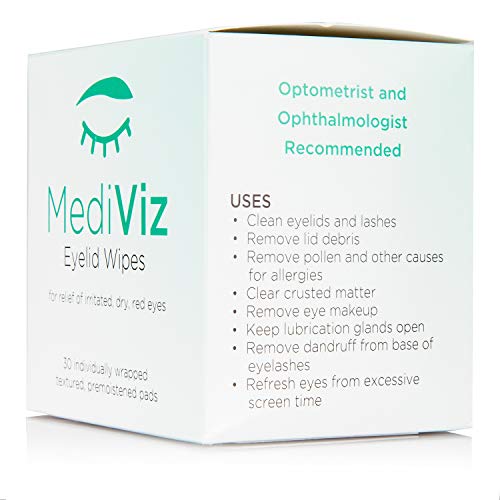 Кърпички за очи MEDIVIZ - Хипоалергенни кърпички за почистване на клепачите - Отлични за беля всички типове кожа
