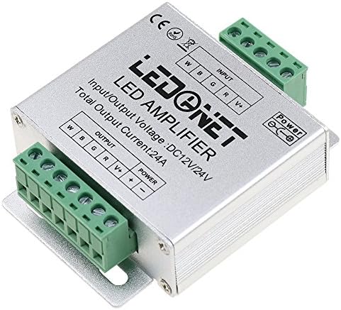 Усилвател LEDENET® RGBW 24A Повторител на Сигнала на Предаване на Данни 4-Канална Схема на Каналите Алуминиев Корпус