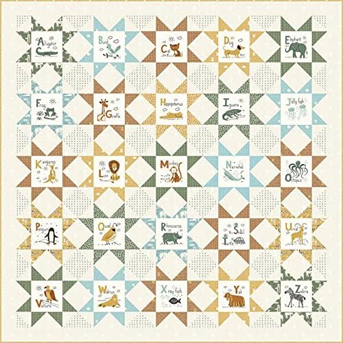 Комплект за стеганого одеяла Moda Fabrics ABC на XYZ с алфавитными звездите от Стейси Iest HSU KIT20810