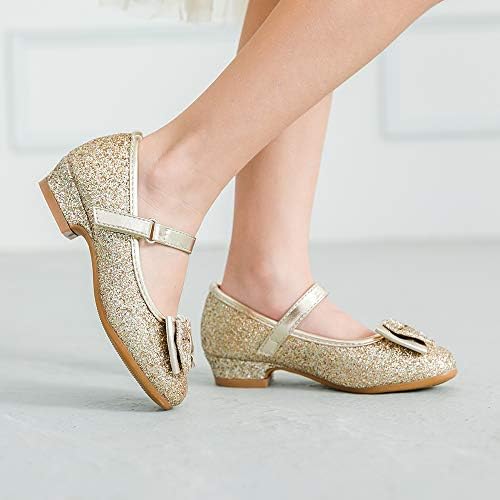 Stelle/ Модел Обувки за Малки Момичета; Обувки на Принцесата с Цветя Модел; Лъскави обувки на Мери Джейн за Ниска