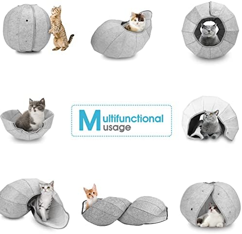 Ufanittel Cat Toy Balls богат на функции Легло-Тунел за котки В затворени помещения, Мек диван-Пещера за котки, Преносима