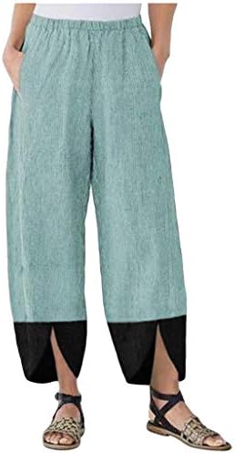 SHENGXINY Панталони-Карго за Жени Ежедневни Памук, Ленени Обикновена Спортни Панталони в стил Мозайка Нередовни Свободни