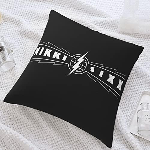 Калъфка за възглавница с логото на Halao Nikki Sixx с цип Меки и удобни, Подходящи за оформяне на интериора на дивана и